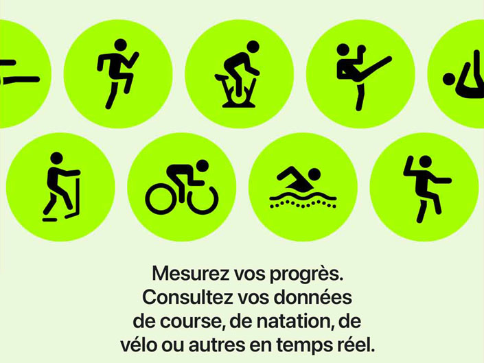 Mesurez vos progrès. Consultez vos données de course, de natation, de vélo ou autres en temps réel.